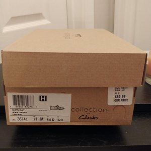 Clarks Black Leather Flats